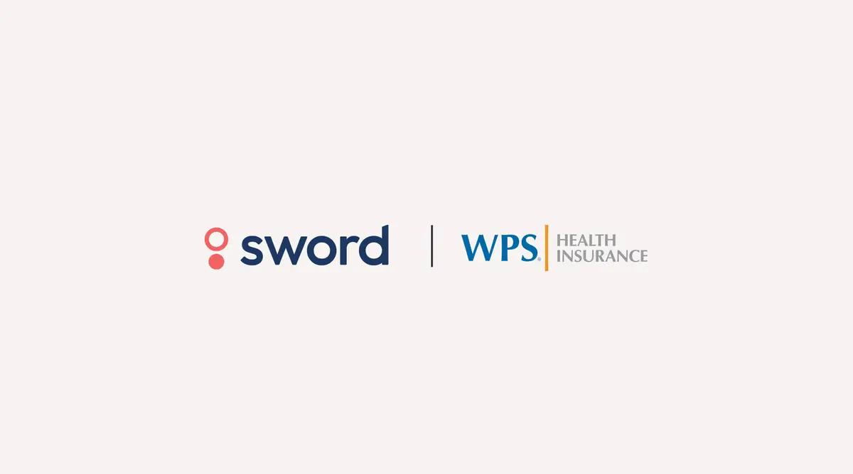 Logos of Sword and WPS Health Insurance side by side on a light background.